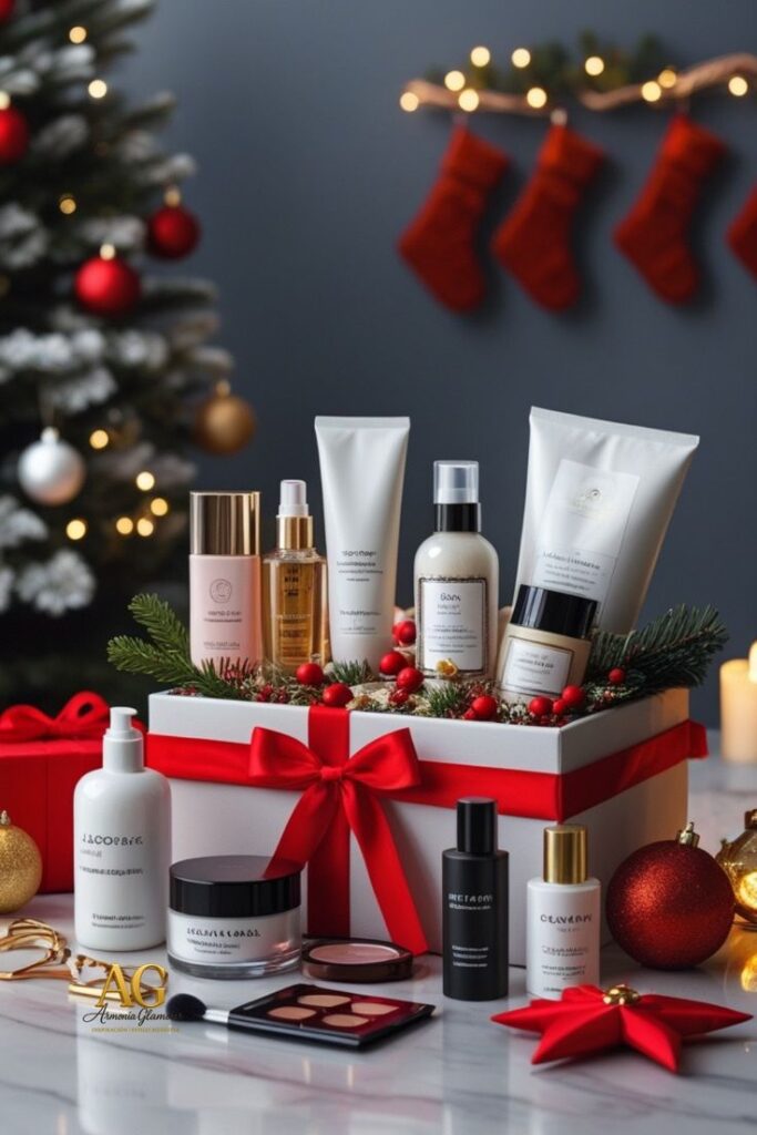 Dans « Texte alternatif », tu peux mettre :
Coffret cadeau de Noël composé de produits cosmétiques.